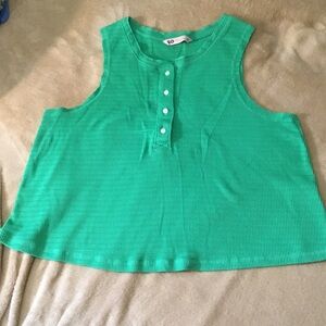 SO Green Ribbed Knit Top